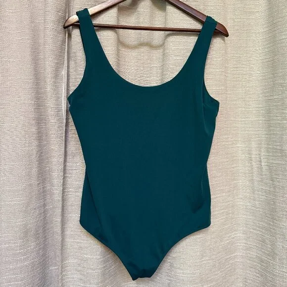 Express Green/Teal Scoop Neck Bodysuit - Size Large - Picture 1 of 3